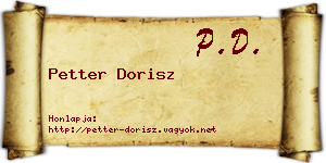 Petter Dorisz névjegykártya